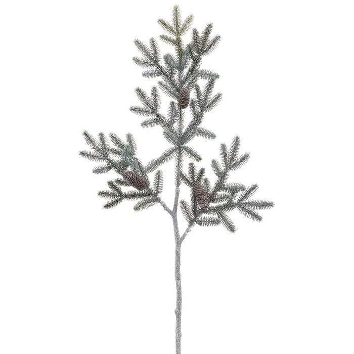 44" Pine & Pinecone Artificial Stem -Green/Whitewashed (Pack of 6) - YS9852-GR/WW