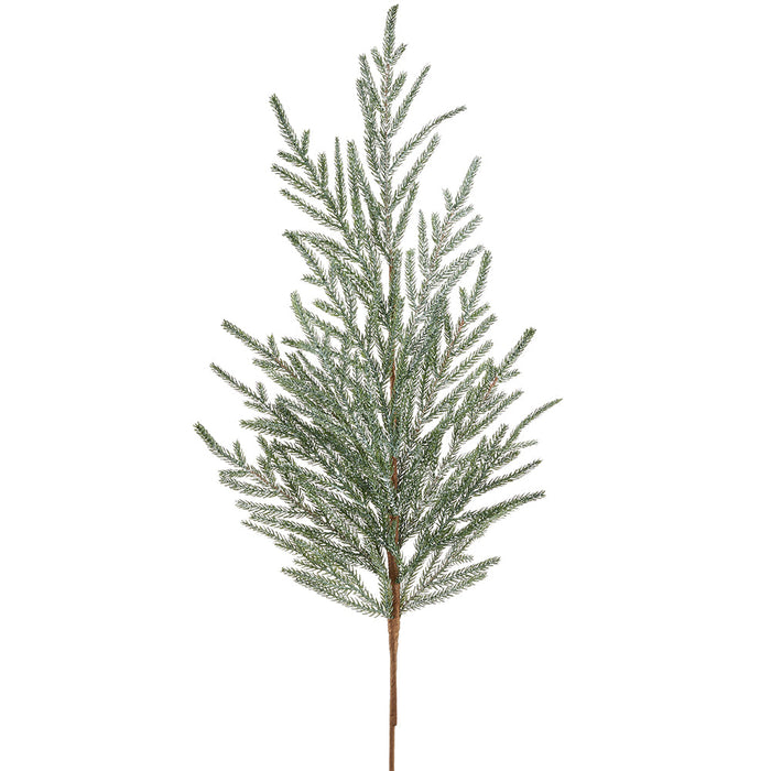 37" PE Soft-Touch Flocked Artificial Cypress Stem -Green/White (Pack of 12) - YSC103-GR/WH