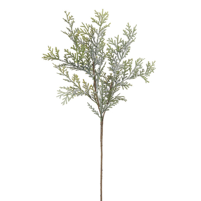 36" Iced Artificial Cedar Stem -Green/Clear (Pack of 6) - YSC172-GR/CW