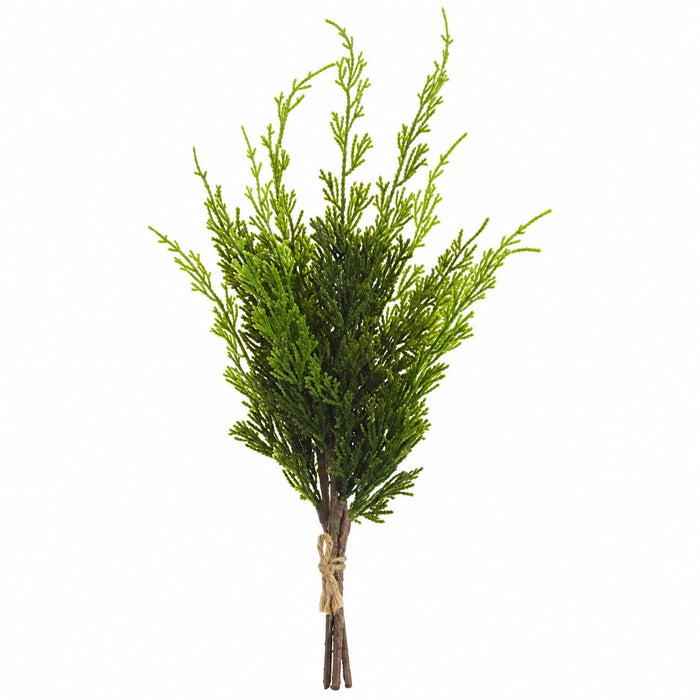 16" Cypress Artificial Stem Bundle -Green (Pack of 12) - YSC505-GR