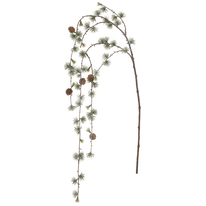 50" Artificial Frosted Larix Hanging Stem -Green (Pack of 12) - YSL914-GR
