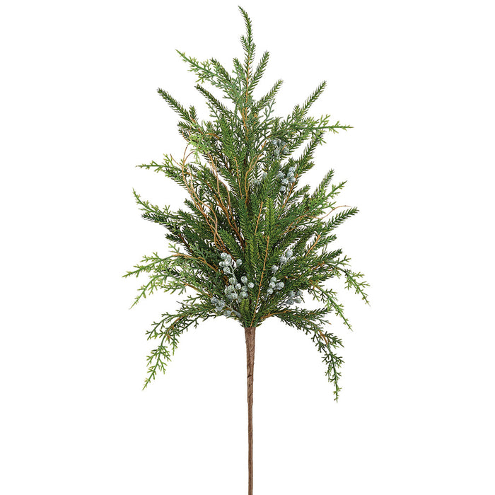 28" Artificial Juniper & Cypress Stem -Green (Pack of 12) - YSN053-GR