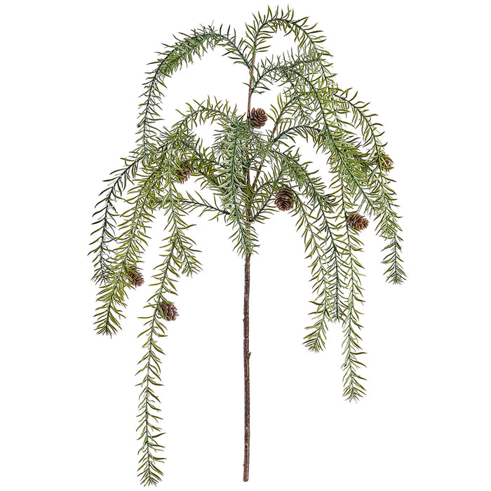 37" Artificial Pinecone & Pine Stem -Green/Brown (pack of 12) - YSN713-GR/BR