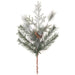 18" Mixed Snowed Artificial Pine & Pinecone Stem -Green (pack of 24) - YSP022-GR/SN