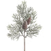21" Frosted Artificial Pine & Pinecone Stem -Green/Brown (Pack of 6) - YSP033-GR/BR
