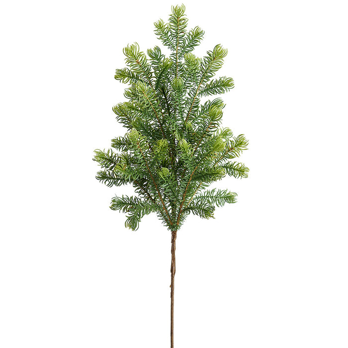 28" PE Soft-Touch Artificial Ming Pine Stem -Green (Pack of 6) - YSP056-GR