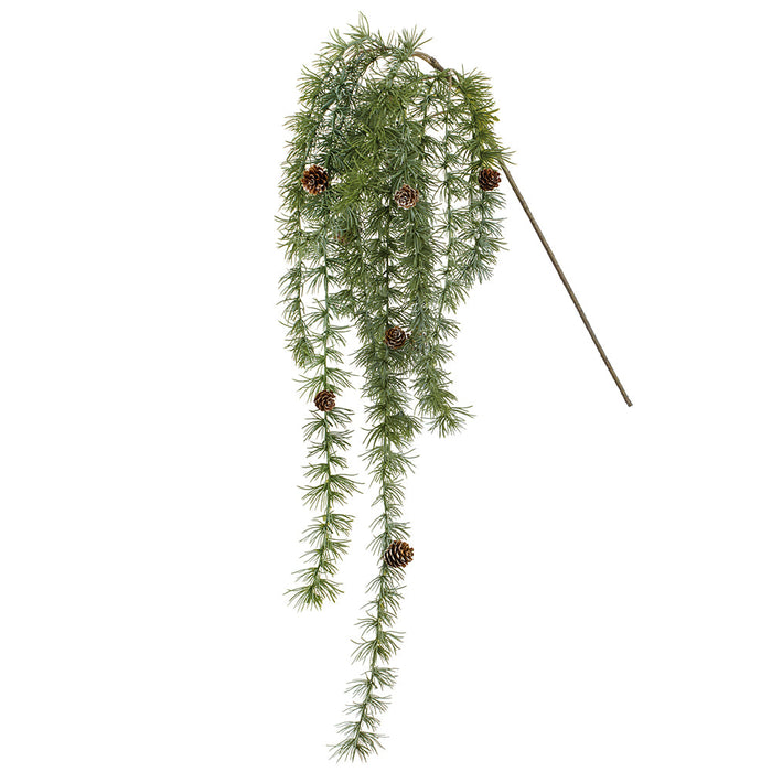 53" Hanging Artificial Pine & Pinecone Stem -Green/Gray (Pack of 6) - YSP070-GR/GY