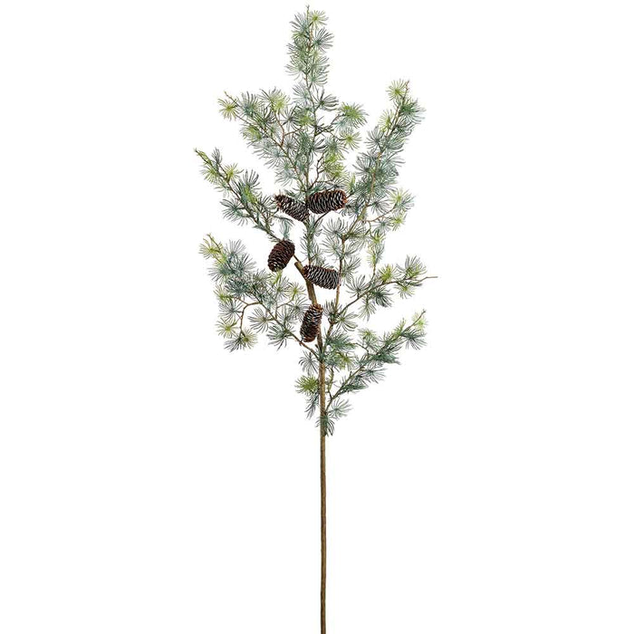 51.5" Artificial Pine & Pinecone Stem -Green/Gray (Pack of 8) - YSP072-GR/GY