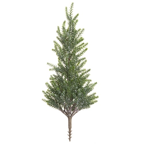 17" Glittered Artificial Pine Tree Plant -Green/Ice (pack of 12) - YSP227-GR/IC