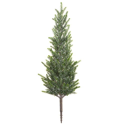 22" Glittered Artificial Pine Tree Plant -Green/Ice (pack of 6) - YSP230-GR/IC