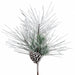 18" Artificial Flocked Mixed Pine w/Pinecone Stem -Green/Snow (Pack of 12) - YSP251-GR/SN
