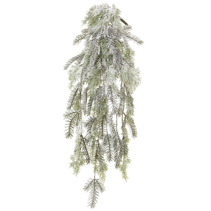38" Flocked Artificial Mixed Pine Stem Vine -Green/Snow (Pack of 6) - YSP447-GR/SN