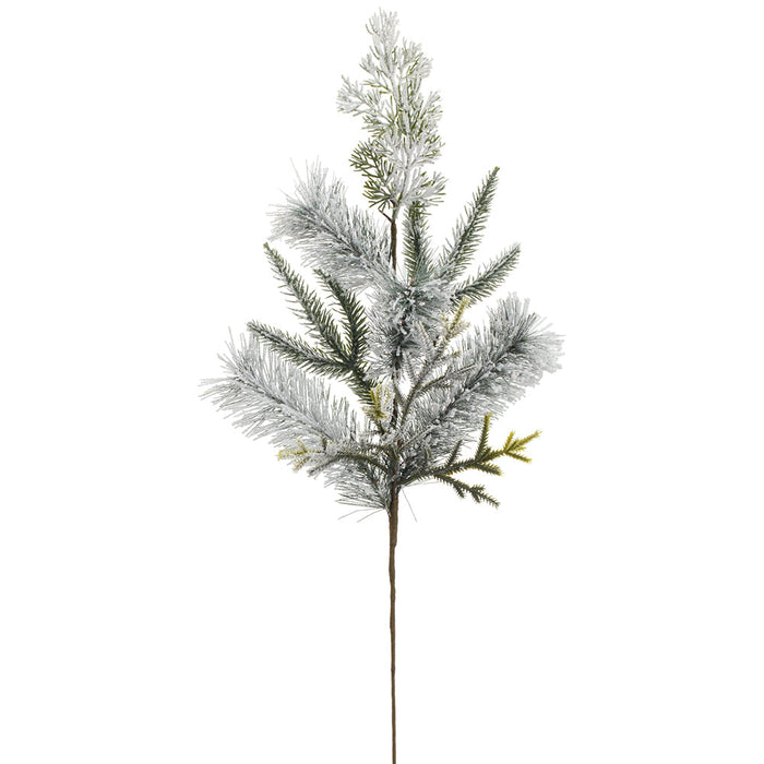 28" Flocked Artificial Mixed Pine Stem Vine -White/Green (Pack of 12) - YSP547-WH/GR