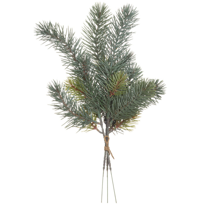 12" Artificial Pine Stem Bundle -Green/Gray (Pack of 24) - YSP621-GR/GY