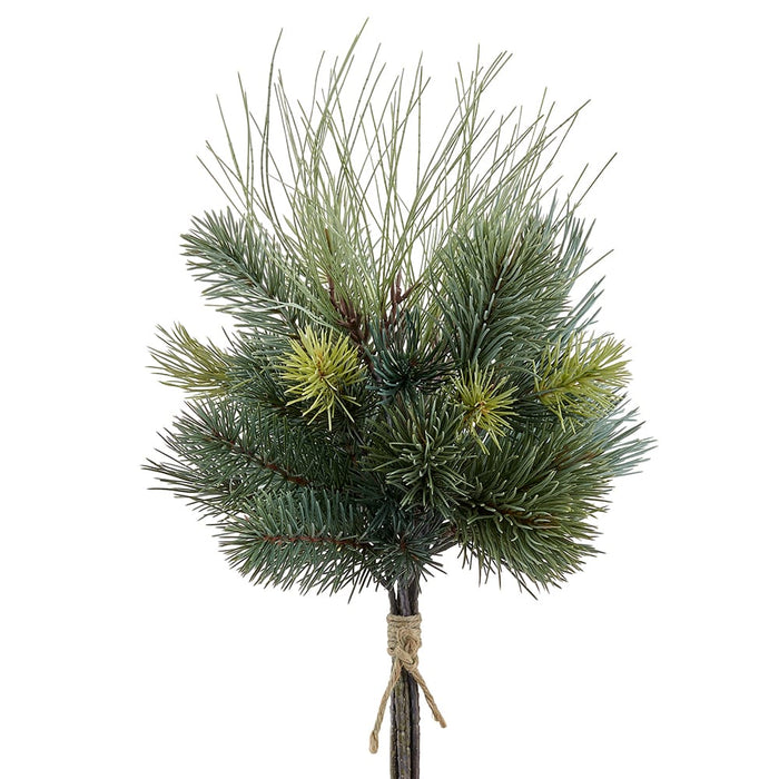 18" Mixed Pine Artificial Stem Bundle -Gray/Green (Pack of 8) - YSP622-GY/GR