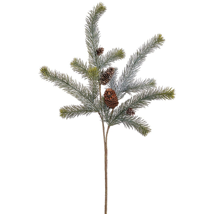 31" Spruce & Pinecone Artificial Stem -Green/Gray (Pack of 12) - YSS001-GR/GY