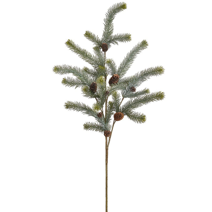 44" Spruce & Pinecone Artificial Stem -Green/Gray (Pack of 8) - YSS005-GR/GY