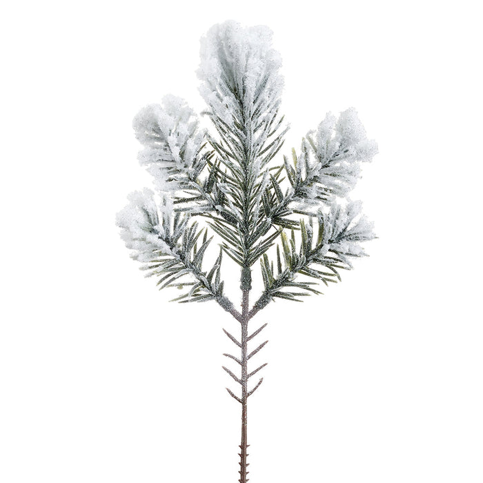 10" Snowed Artificial Pine Stem -White (pack of 36) - YSS635-WH