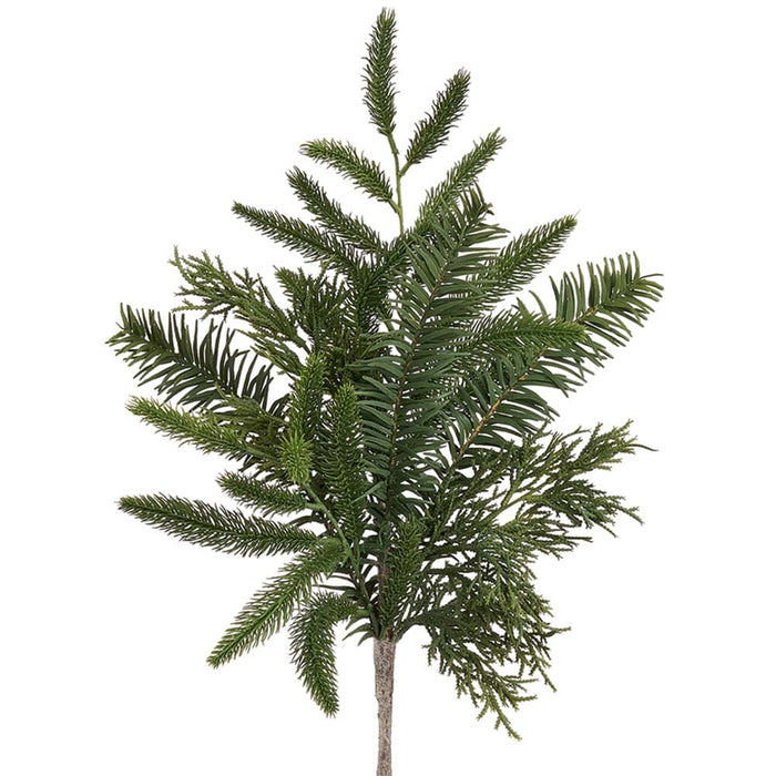 26" Mixed Pine & Juniper Artificial Stem -Green (Pack of 12) - YSX002-GR