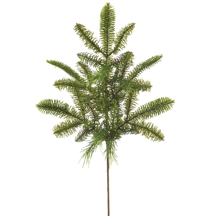 28" PE Soft-Touch Mixed Pine & Juniper Artificial Stem Pick -Green (Pack of 6) - YSX003-GR