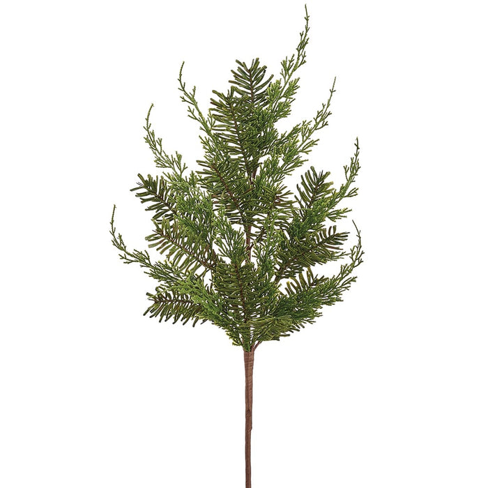 28" Mixed Pine Artificial Stem -Green (Pack of 6) - YSX100-GR