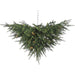 24"Hx48"W Upside Down Pine Smart-Lighted Artificial Christmas Tree w/Hanger -Green (pack of 2) - YT0123-GR