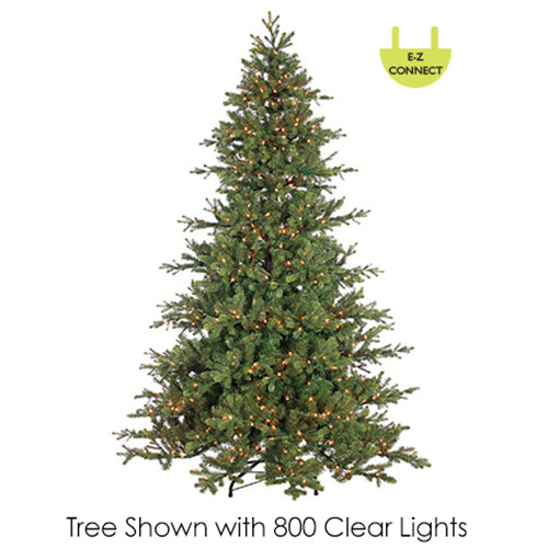 7'6"Hx62"W PE Mountain Fir LED-Lighted Artificial Christmas Tree w/Stand -Green - YT0207-GR