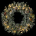 24" Flocked Pine Artificial Wreath, LED Pre-Lit (Multi-Mode) -Green (Pack of 2) - YT1624-GR/SN