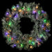 24" Flocked Pine Artificial Wreath, LED Pre-Lit (Multi-Mode) -Green (Pack of 2) - YT1624-GR/SN