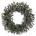 24" Flocked Pine Artificial Wreath, LED Pre-Lit (Multi-Mode) -Green (Pack of 2) - YT1624-GR/SN