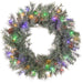 24" Flocked Pine Artificial Wreath, LED Pre-Lit (Multi-Mode) -Green (Pack of 2) - YT1624-GR/SN