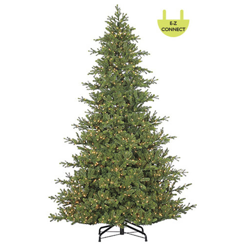 9'Hx73"W PE Mountain Fir Lighted Artificial Christmas Tree w/Stand -Green - YT2189-GR