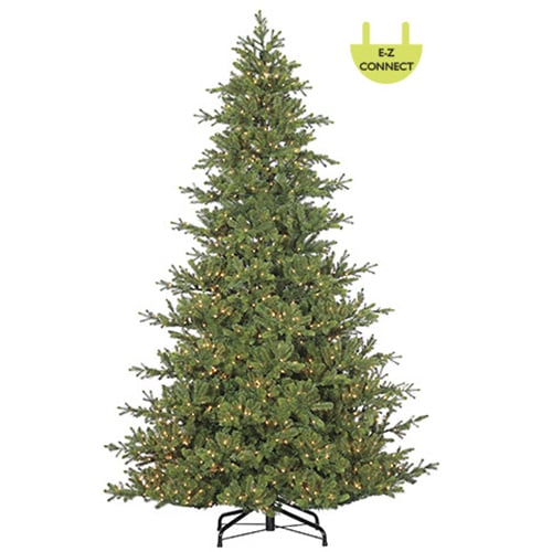 9'Hx73"W PE Mountain Fir LED-Lighted Artificial Christmas Tree w/Stand -Green - YT2389-GR
