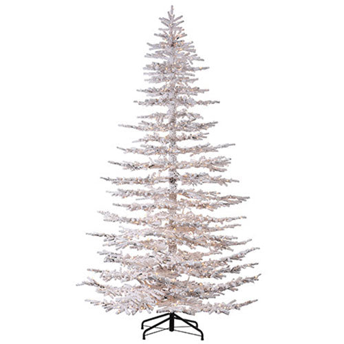 11'Hx74"W Flocked Garden Pine Artificial Christmas Tree, LED Pre-Lit -Snow - YT7251-SN