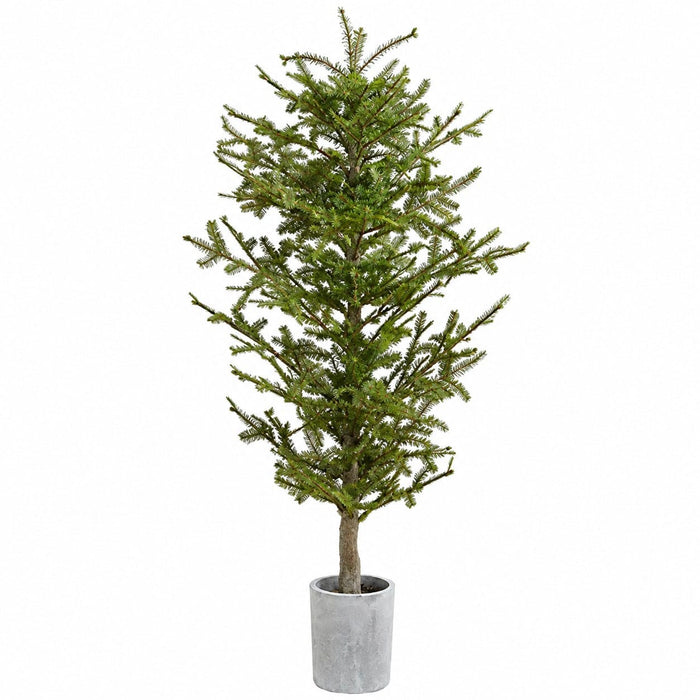 5'9" Artificial Pine Tree w/Cement Planter -Green - YTP050-GR