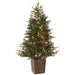 5'Hx38"W PE Russian Pine LED-Lighted Artificial Tree w/Planter -Green - YTP155-GR