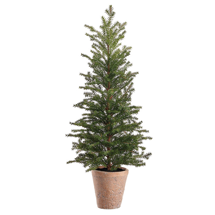 28" Artificial Pine Tree w/Cement Pot -Green (Pack of 4) - YTP376-GR