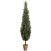 6' Glittered Artificial Cedar Tree w/Cement Pot -Green - YTP380-GR