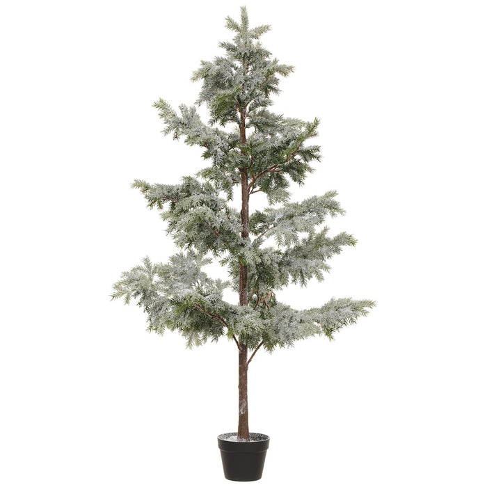 5'1" Snowed Artificial Pine Tree w/Pot -Green/White - YTP506-GR/WH