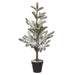 24" Flocked Artificial Pine Tree w/Pot -Green/White (Pack of 4) - YTP568-GR/WH