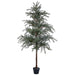 6' Flocked Artificial Pine Tree w/Pot -Green/White - YTP572-GR/WH