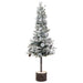 4'11" Flocked Artificial Pine & Pinecone Tree w/Log Pot -White/Green (Pack of 3) - YTP574-WH/GR