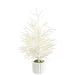 19" Artificial Cypress Tree w/Cement Pot -White (Pack of 2) - YTP621-WH