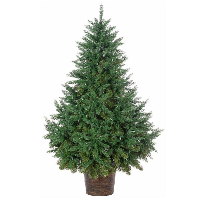 5'Hx43"W Cedar Artificial Tree w/Plastic Pot, LED Pre-Lit -Green - YTPC92-60/LD