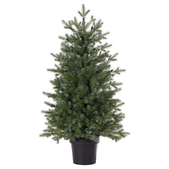 36"Hx24"W Norway Fir Artificial Tree w/Plastic Pot, LED Pre-Lit -Green - YTPN92-36/LD