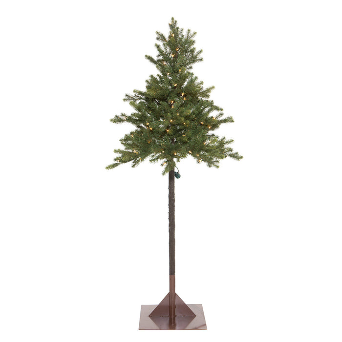 6'Hx33"W Mountain Fir Artificial Tree, Pre-Lit -Green - YTQ606-GR