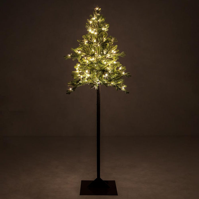 8'Hx35"W Mountain Fir Artificial Tree, Pre-Lit -Green - YTQ608-GR