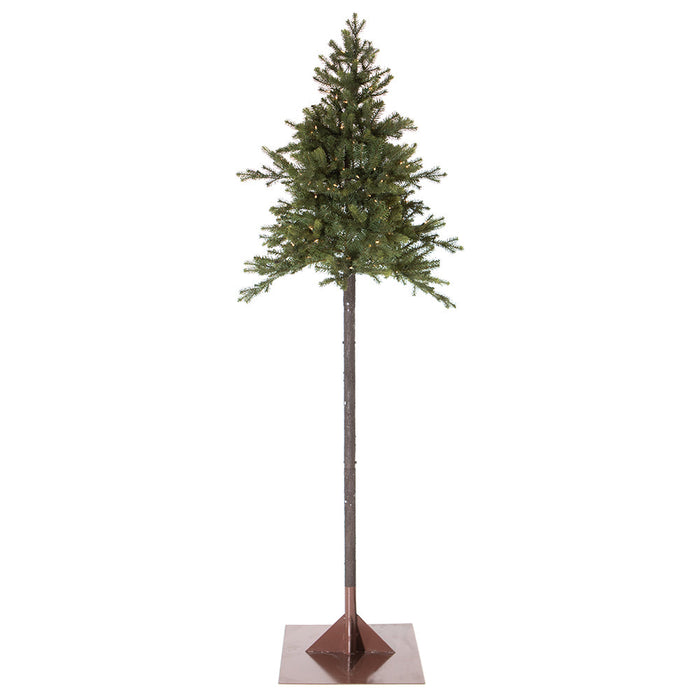 8'Hx35"W Mountain Fir Artificial Tree, Pre-Lit -Green - YTQ608-GR