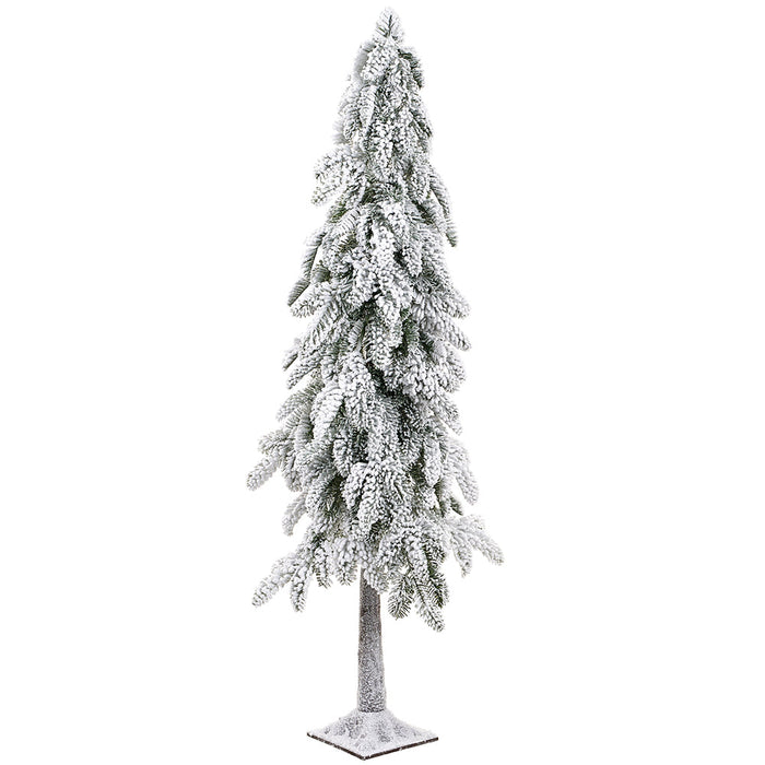 4'4" Heavy Flocked Artificial Pine Tree, Unlit -White - YTSH52-
