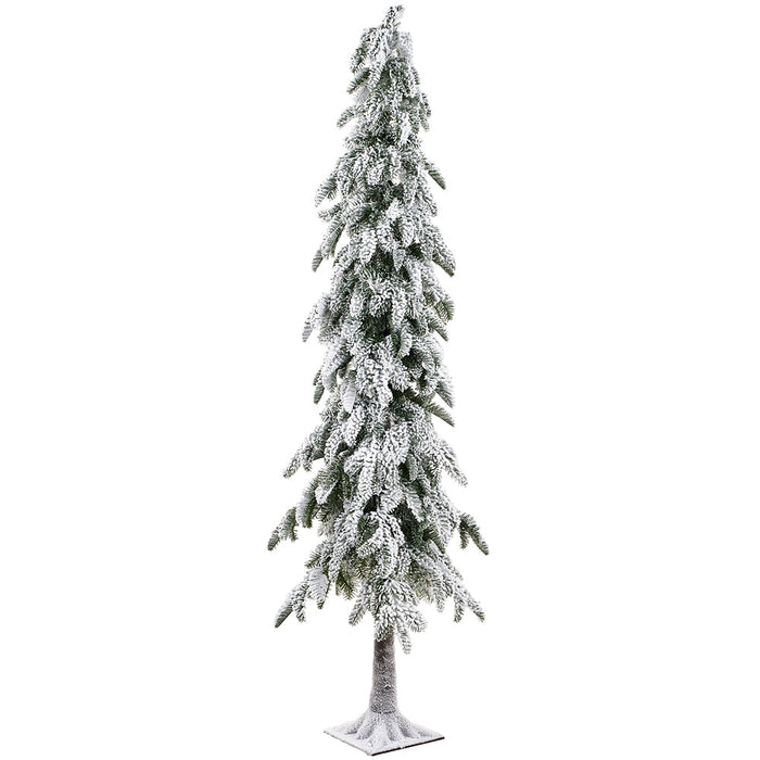 5'8" Heavy Flocked Artificial Pine Tree, Unlit -White - YTSH68-